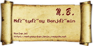 Mátyásy Benjámin névjegykártya